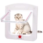 Homdox Plastic 4 Way Locking Lockable Pet Cat Door