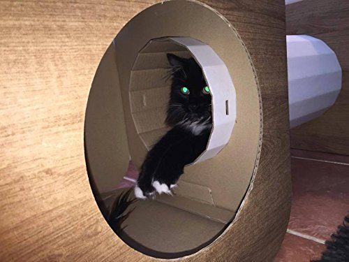 Cardboard Cat House \ Den \ Bed – Wood Effect