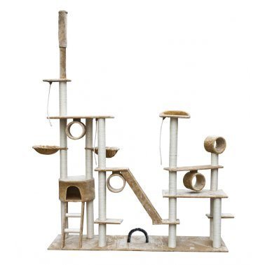 Luxurious Cat Gym Tree In Beige Plush