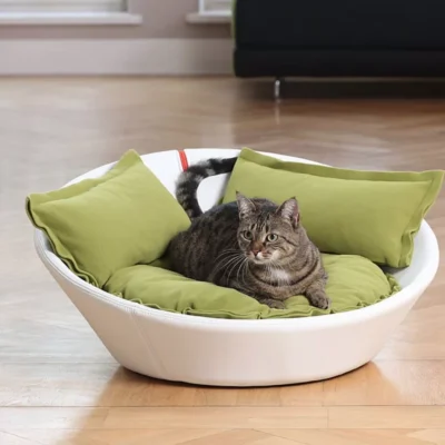 MILA Cat Basket In Faux Leather