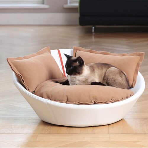 MILA Cat Basket In Faux Leather