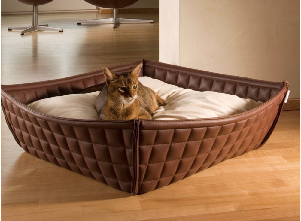 Bowl Leather Cat Bed T S, Leather Pet Bed