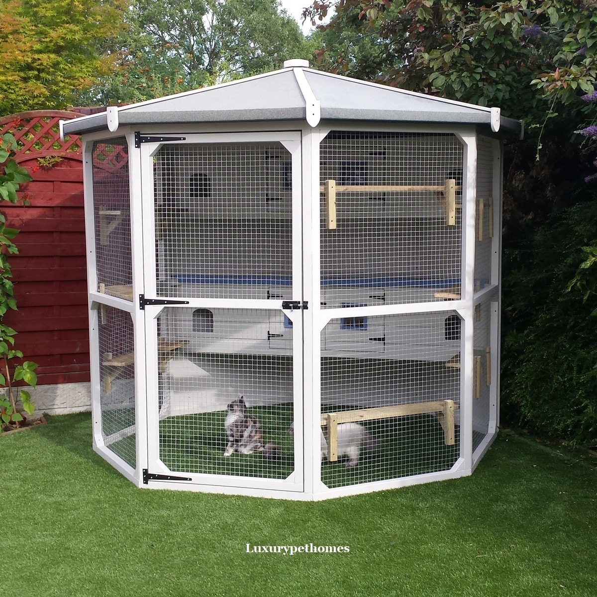 9ft Ash white oct catio 1 - Luxury Cat Enclosures