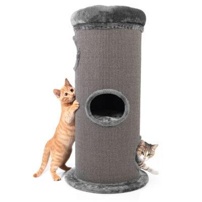 Scratching Tower Olivia – Anthracite (40 × 40 × 100 cm)
