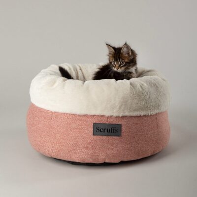 Seattle Sanctuary Deep Round Cat Bed - Coral Pink