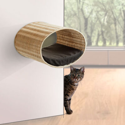 Rondo Wall Rattan Cat Bed – product view 1