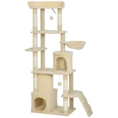 Seven-Post Cat Adventure Tower – 170cm Beige – view 1