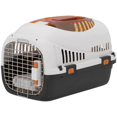 Ventilated Hard-Shell Cat Carrier – Black – view 1