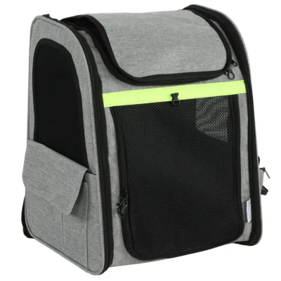 Expandable Mesh Cat Travel Backpack – Grey – view 1