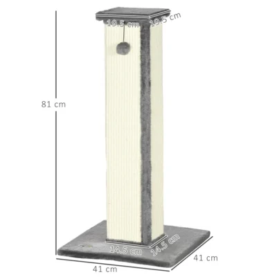 Square Sisal Stretch Post – 81cm Grey – view 3