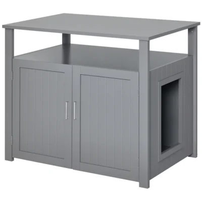 Adjustable-Interior Litter Cabinet – Grey – view 1