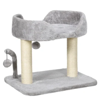 Low-Level Sisal Cat Lounger – Light Grey – view 1