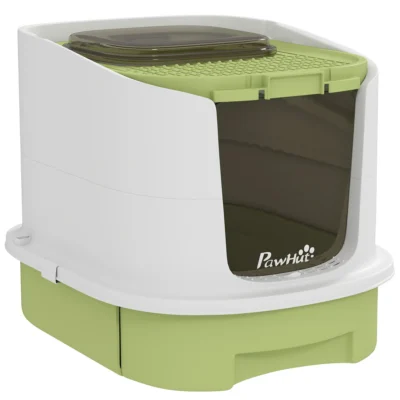 Top-Entry Hooded Cat Toilet – Green – view 1
