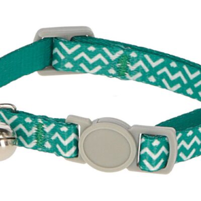 Curly Cat Collar with Safety Fastener – Turquoise