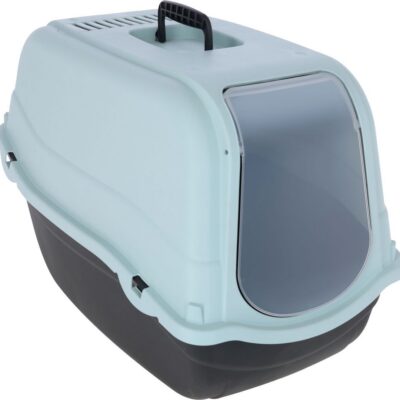 Emma Covered Cat Litter Box – Blue & Black