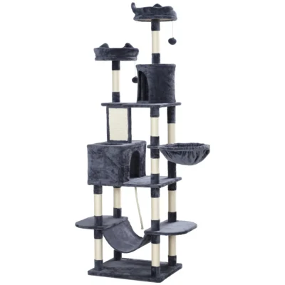 Grand Lookout Cat Tower – 206cm Charcoal – view 1
