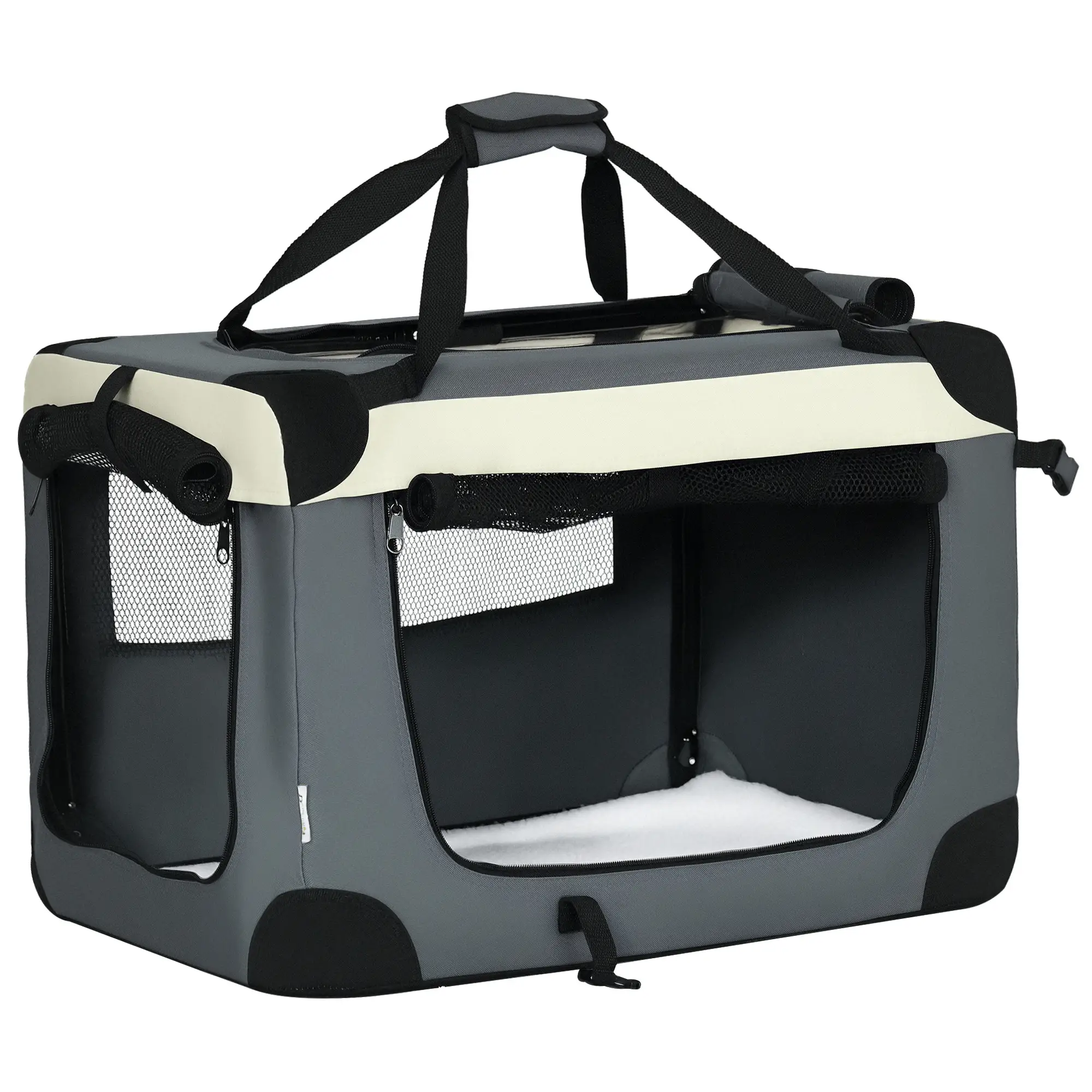 Small Folding Cat Carrier – 60cm Grey – view 1