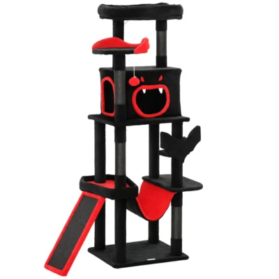 Midnight Coffin Cat Tower – 152cm – view 1