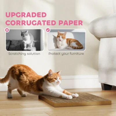 PawHut Sushi Cardboard Cat House & Scratcher – Pink – image 5