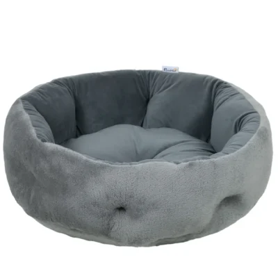 Reversible Round Cat Bolster Bed – Charcoal – view 1