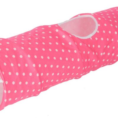 Puntino Cat Play Tunnel – Pink & White