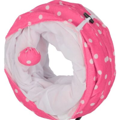Puntino Cat Play Tunnel – Pink & White – additional product view