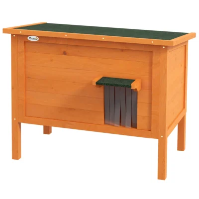 PawHut Foam-Insulated Wooden Cat House – Orange – image 11