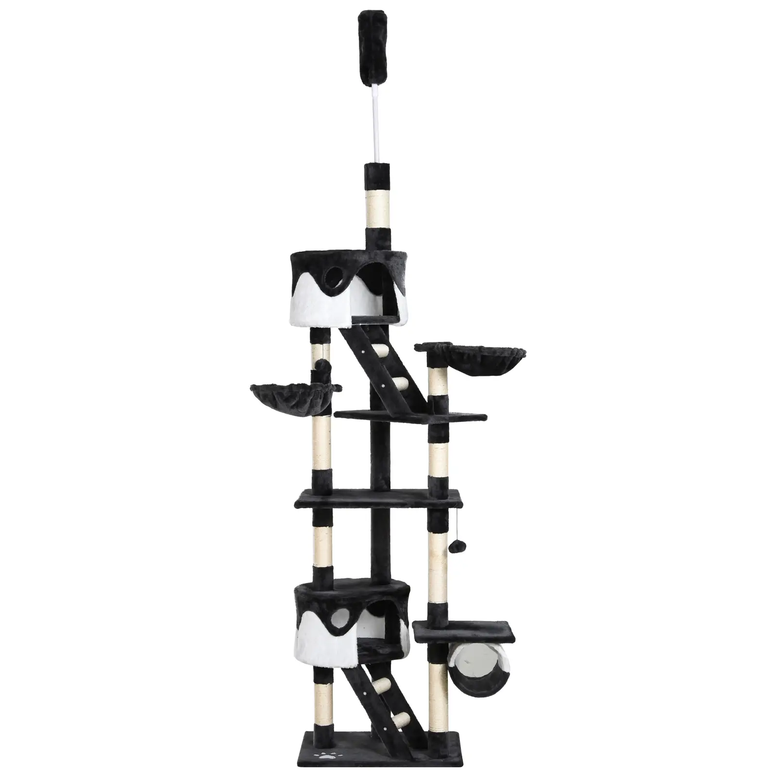 Twin-Retreat Ceiling Cat Tree – White – view 1