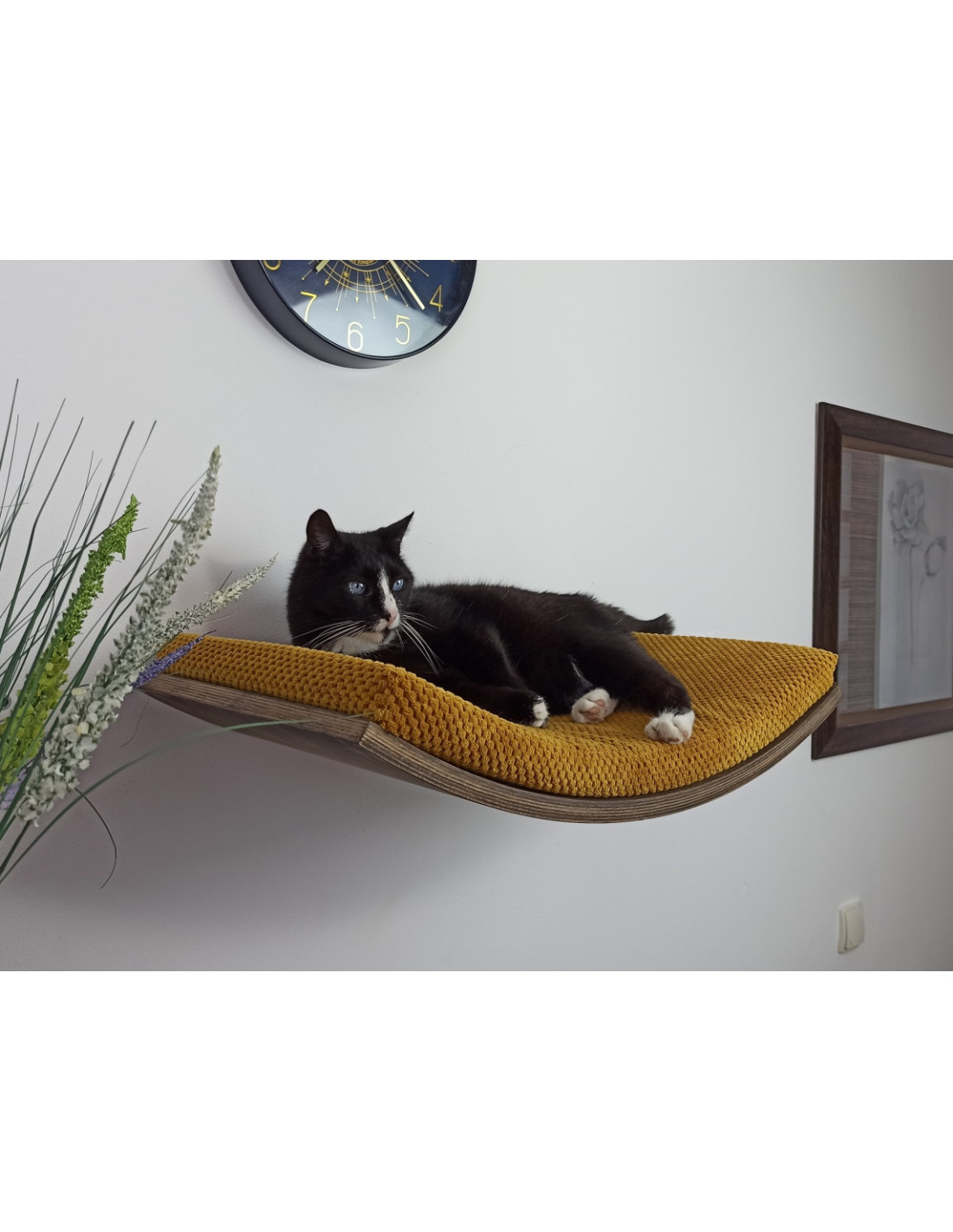 Cats Atalier Softly Shaped Wooden Cat Wall Shelf – 60cm – product view 1