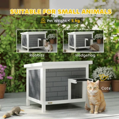 PawHut Compact Insulated Outdoor Cat House – Grey – image 8