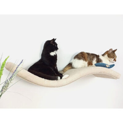 Cats Atalier WAVE Symmetrical Left Metal Cat Wall Shelf – 95cm – product view 1