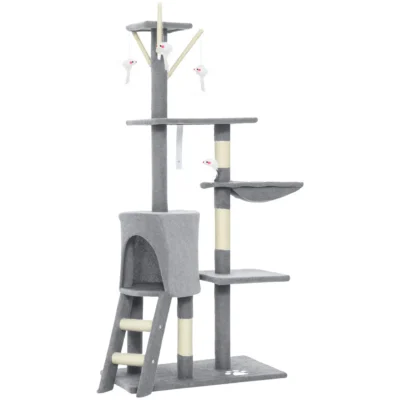 Hideaway Hammock Cat Tower – 134cm Grey – view 1