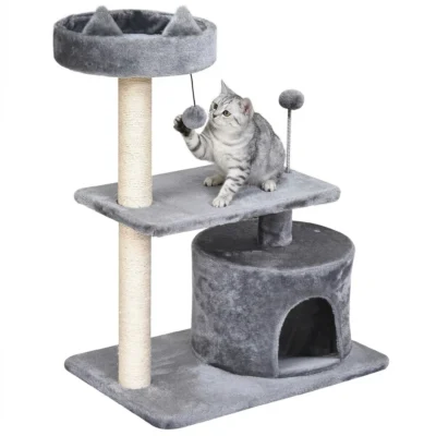 Condo & Platform Cat Tree – 81cm Grey – view 1