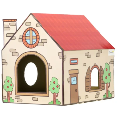 PawHut Cottage Cardboard Cat House & Scratching Board – image 11