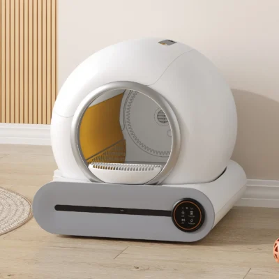 Smart Drum Self-Cleaning Cat Litter Box – White