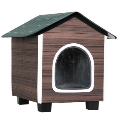 PawHut Insulated Cat Shelter with Cushion – Red-Brown – image 1
