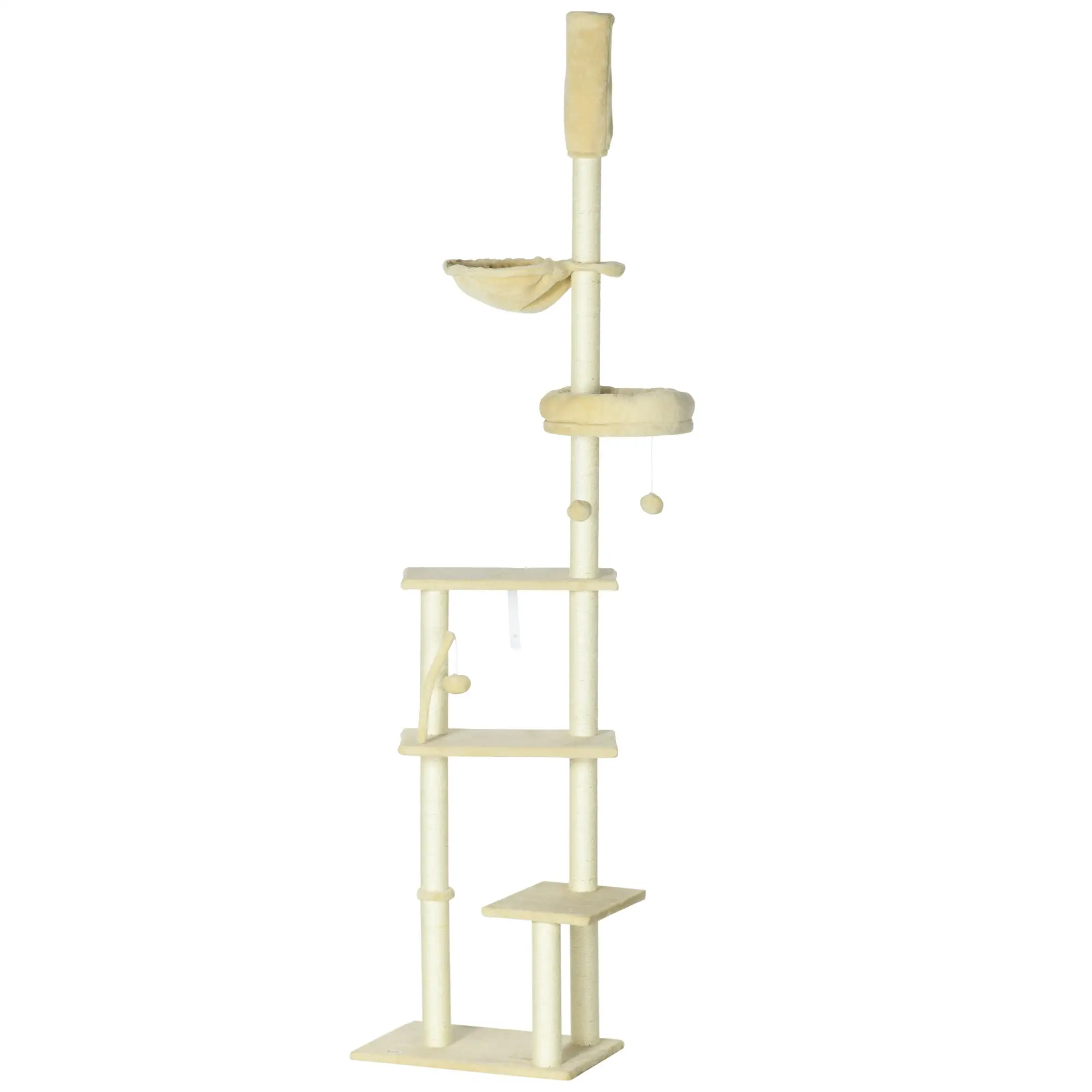 Sky Perch Ceiling Cat Tower – Beige – view 1