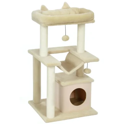 Hammock Hideaway Cat Tower – 90cm Beige – view 1