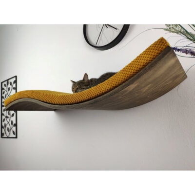 Cats Atalier WAVE Unsymmetrical Right Wooden Cat Wall Shelf – 95cm – product view 4
