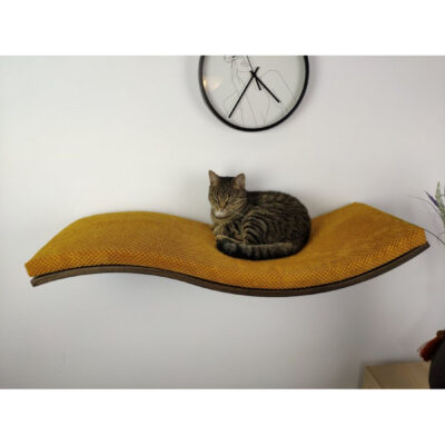 Cats Atalier WAVE Unsymmetrical Right Wooden Cat Wall Shelf – 95cm – product view 1