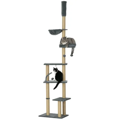 Sky Perch Ceiling Cat Tower – Grey – view 1