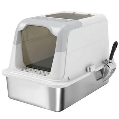 Top-Exit Steel Litter Retreat – White – view 1